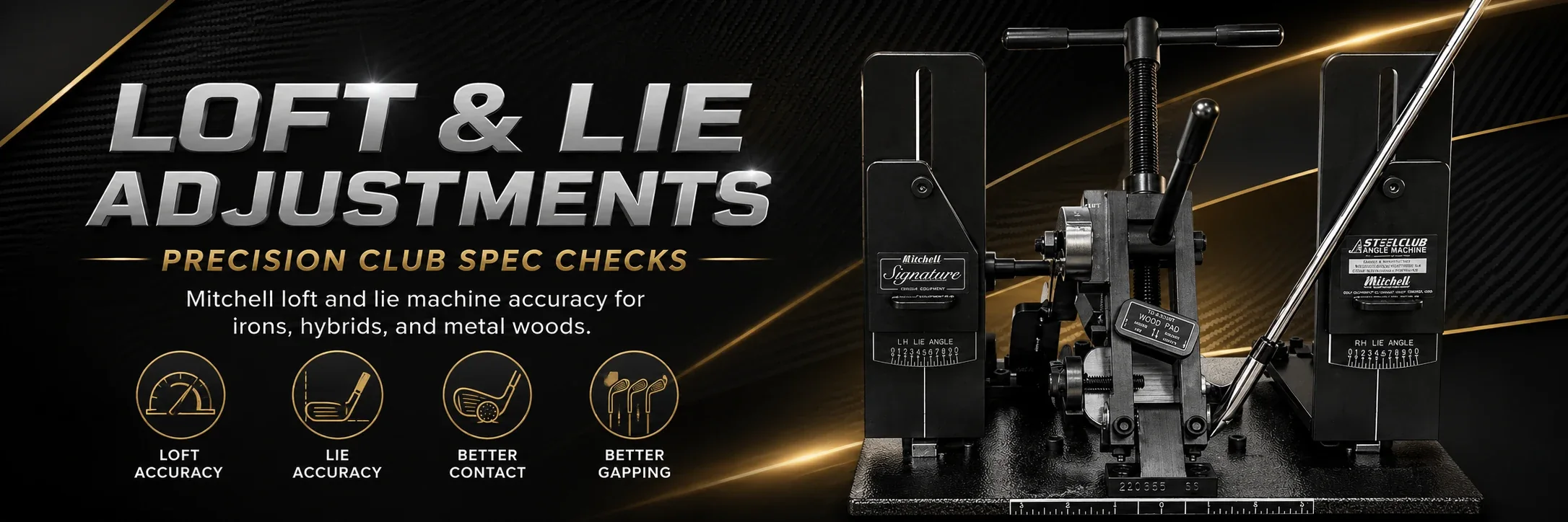 HOME-5 — Mitchell loft and lie machine for irons, hybrids and metal woods at Perfectly Fit Golf Mitchell loft and lie machine for irons, hybrids and metal woods at Perfectly Fit Golf
